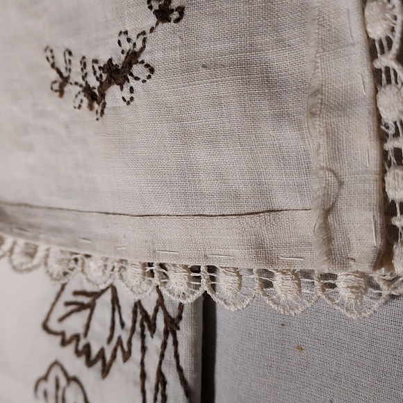 Handmade Embroidered Floral Table Runners Sofa Backs Set of Three - Picture 11 of 11